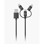 Fresh n Rebel USB Combo cable (USB-C+Apple Lightning+Micro USB) 2.0m Storm Grey