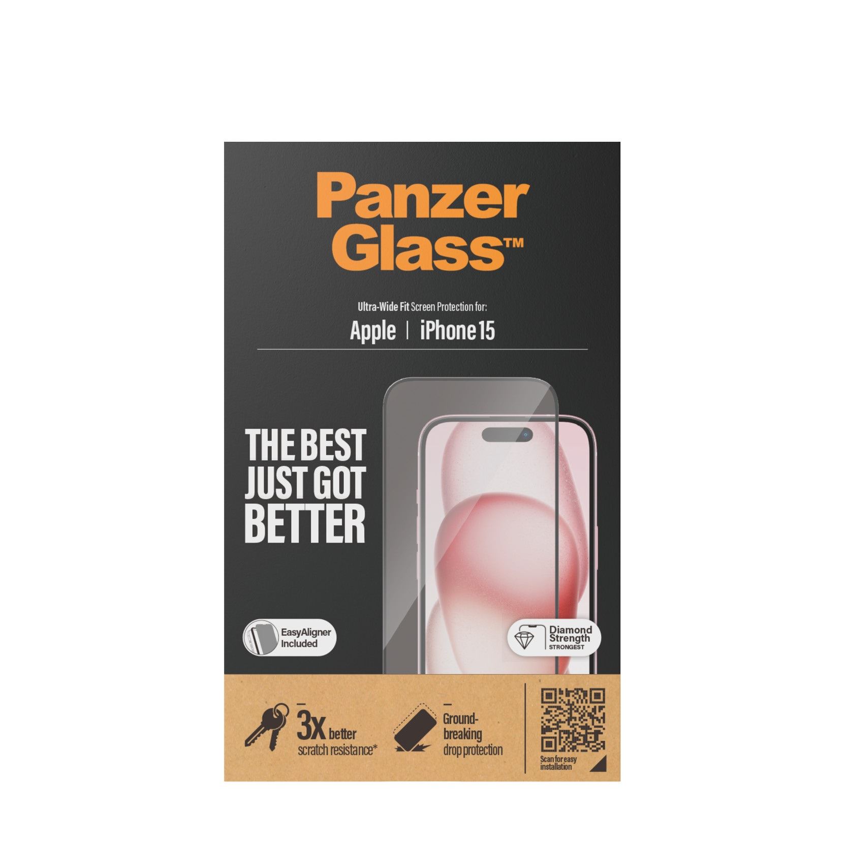 PanzerGlass Apple iPhone 15 - Ultra-Wide Fit with EasyAligner