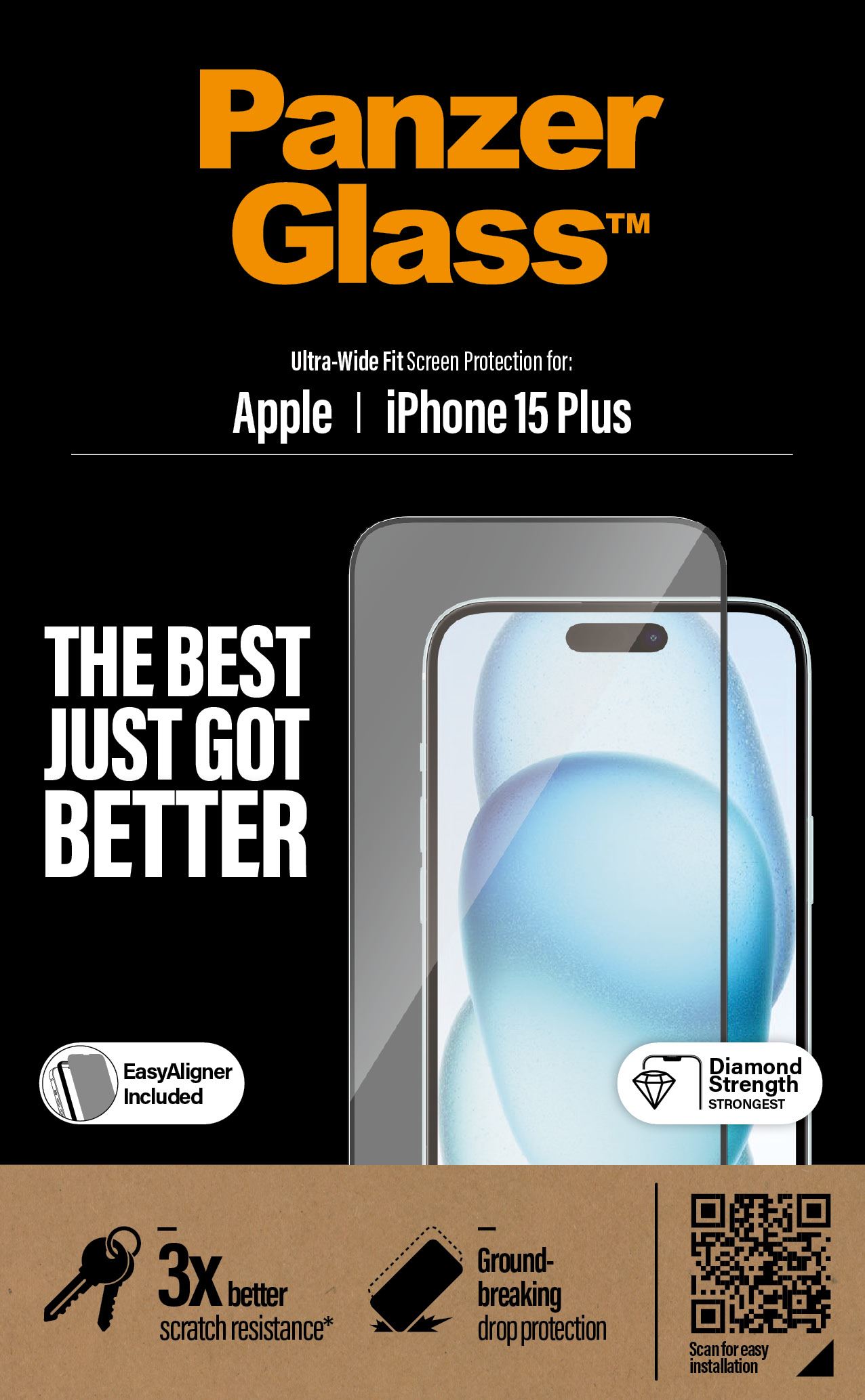 PanzerGlass Apple iPhone 15 Plus - Ultra-Wide Fit with EasyAligner