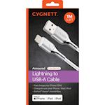 Cygnett Armoured Braided Lightning - USB-A Cable 1 meter White
