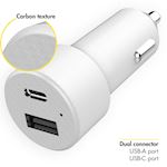 Accezz Car Charger 20W + MFI Certified USB-C to Lightning Cable - 1 meter - White