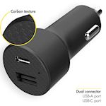 Accezz Car Charger 20W + USB-C to USB-C Cable - 1 meter - Black