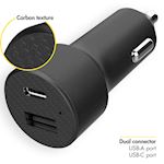 Accezz Car Charger 20W + Micro-USB to USB Cable - 1 meter - Black