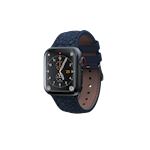 Njord Salmon Vatn Leather Watch Strap Apple Watch 44/45 mm - Blue